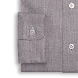 Brown Grandad Collar Shirt