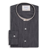 Black Grandad Collar Shirt