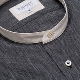 Black Grandad Collar Shirt