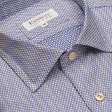Blue Square Print Casual Shirt