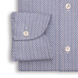Blue Square Print Casual Shirt
