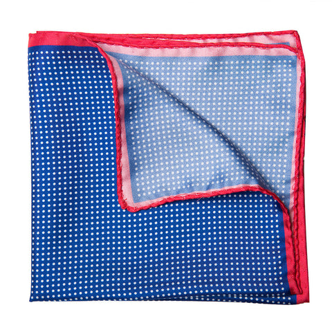 Navy with White Dot Pocket Square