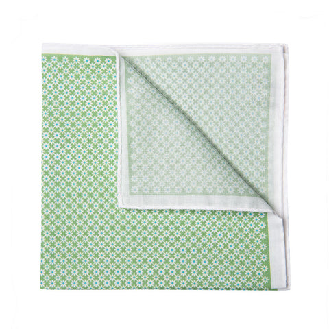 Green With Flowers Pocket Square
