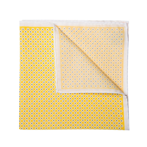 Yellow with Flowers Pocket Square
