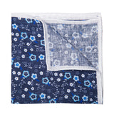 Navy with Flowers Pocket Square