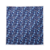 Navy with Flowers Pocket Square