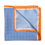 Navy with Orange Edge Pocket Square