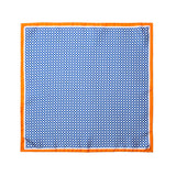Navy with Orange Edge Pocket Square