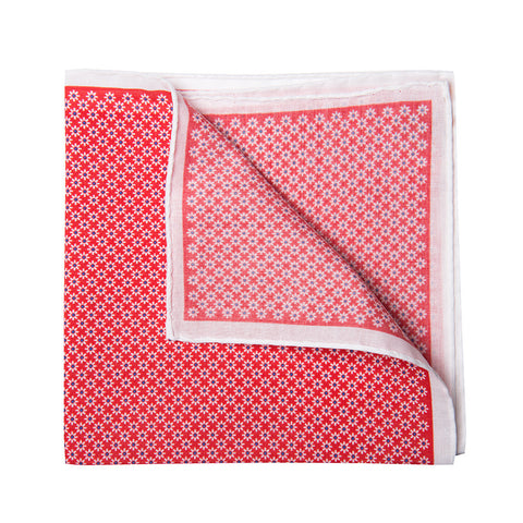Red with Flowers Pocket Square