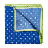Navy with Green Edge Pocket Square