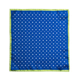 Navy with Green Edge Pocket Square