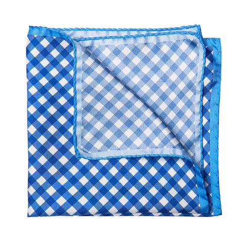 Navy Check Pocket Square