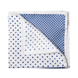 White and Navy Pocket Square