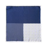 White and Navy Pocket Square