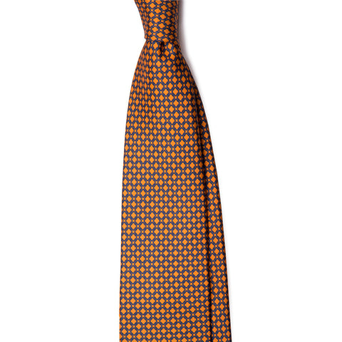 Orange with Navy Square Tie