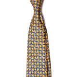 Yellow with Navy Print Tie