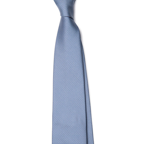 Blue with White Print Tie