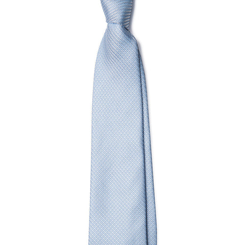 Sky Blue with White Print Tie
