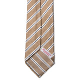 Beige Stripe Raw Silk Tie