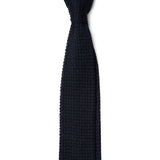 Navy Knitted Silk Tie