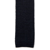 Navy Knitted Silk Tie