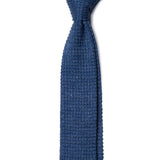 Blue Knitted Silk Tie
