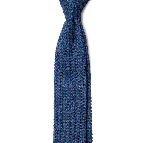 Blue Knitted Silk Tie