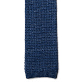 Blue Knitted Silk Tie