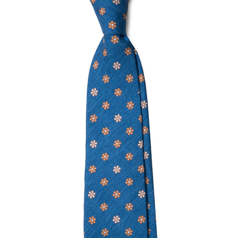Blue Yellow Flowers Tie