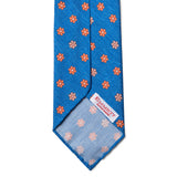 Blue Orange Flowers Tie